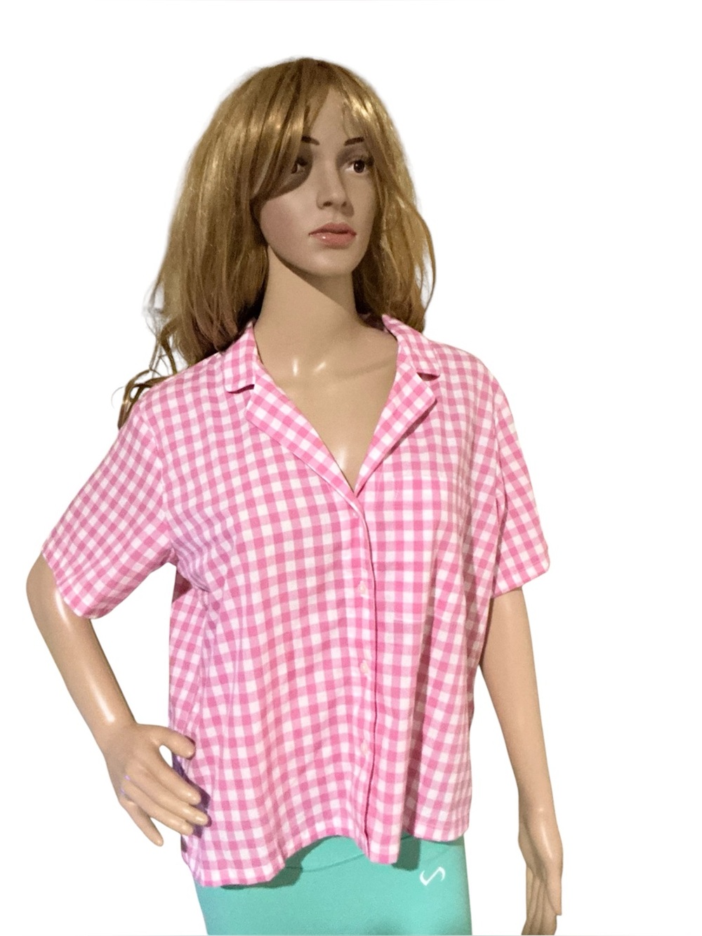 Gapbody Gingham Short-Sleeve Button Down Shirt